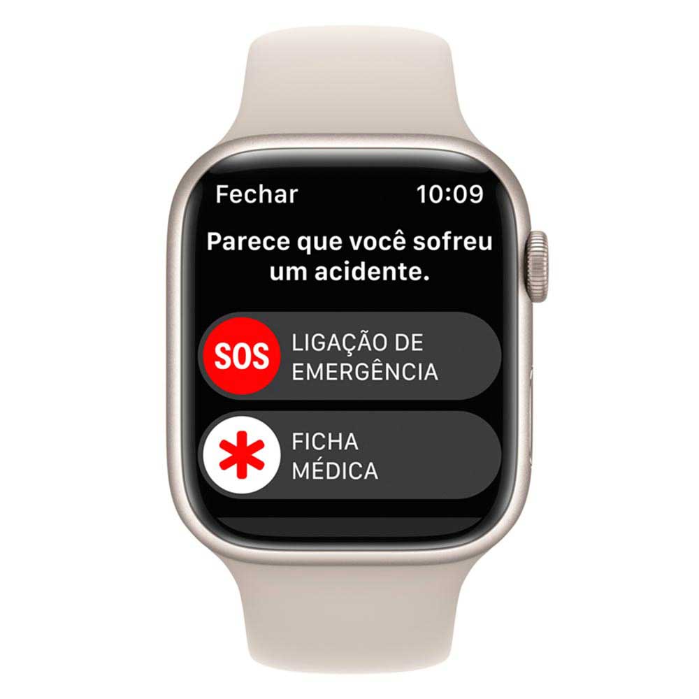 Comprar Apple Watch SE GPS • Caixa estelar de alumínio – 44 mm • Pulseira  esportiva estelar – P/M - Apple (BR)