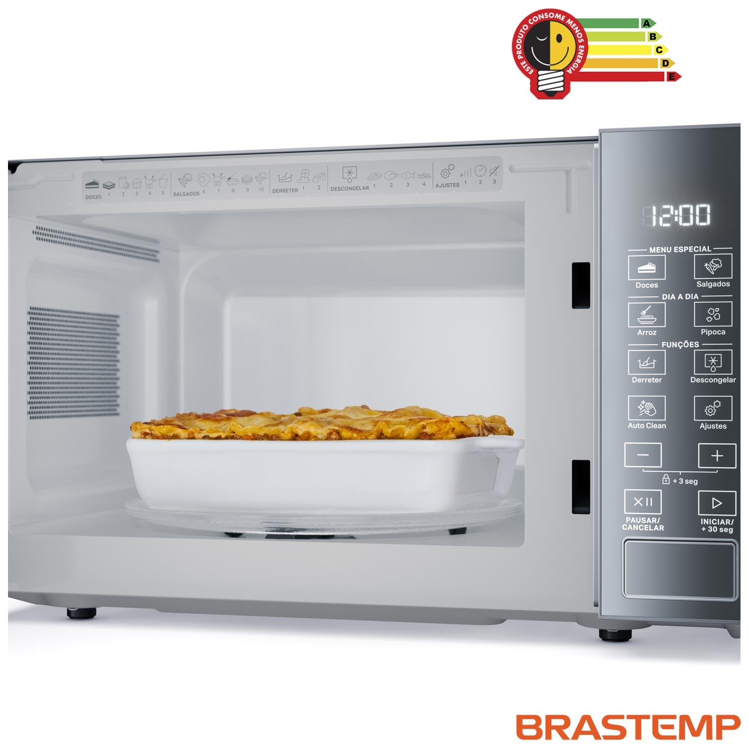 Micro-ondas Brastemp 20 Litros Cor Inox com Funções Pré-Preparo ...