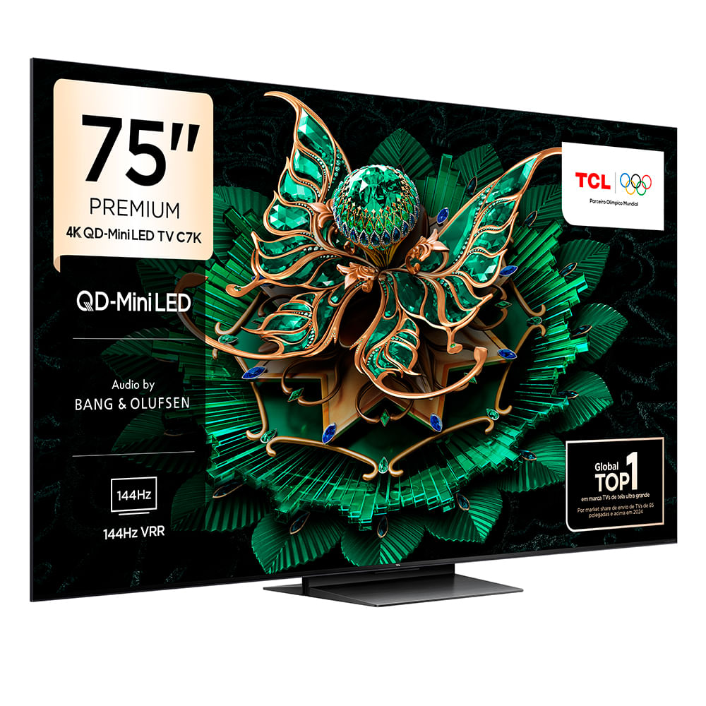 Smart TV TCL QD-Mini LED 4K 75″ Polegadas com Google Assistente, Dolby ...