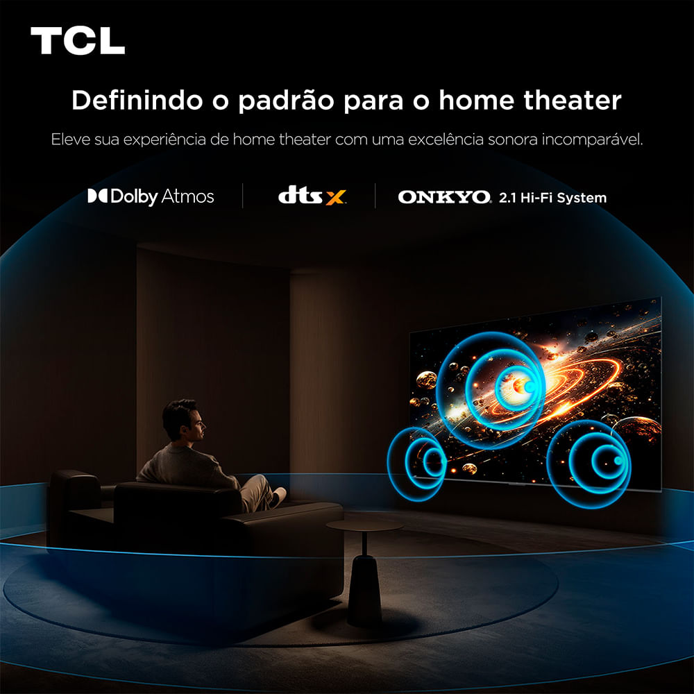 Smart TV TCL QD-Mini LED 4K 75″ Polegadas com Google Assistente, Dolby ...